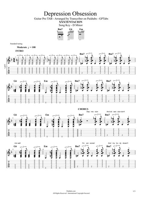 XXXTENTACION Chords & Tabs for Guitar, Ukulele